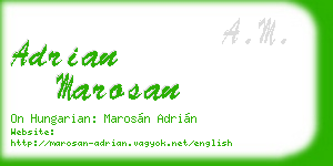 adrian marosan business card